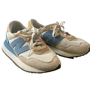 New Balance Women's 237 Casual Fashion Sporty Sneakers, Suede Size 8, Blue/Cream